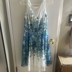 Danny and Nicole Floral Blue and Green Dress